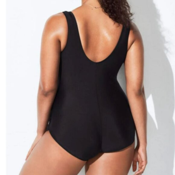 Swimsuits for All Sarong Front One Piece Swimsuit Plus Size 32 - Picture 8 of 8